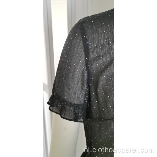 Casual blouse met korte mouwen en polkadot voor dames